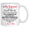To my boyfriend Love the day I met you spring road customized mug, personalized Valentine's Day gift for him