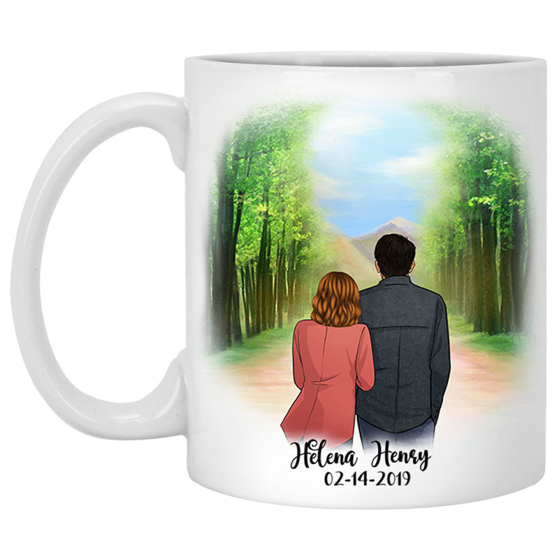To my boyfriend Love the day I met you spring road customized mug, personalized Valentine's Day gift for him