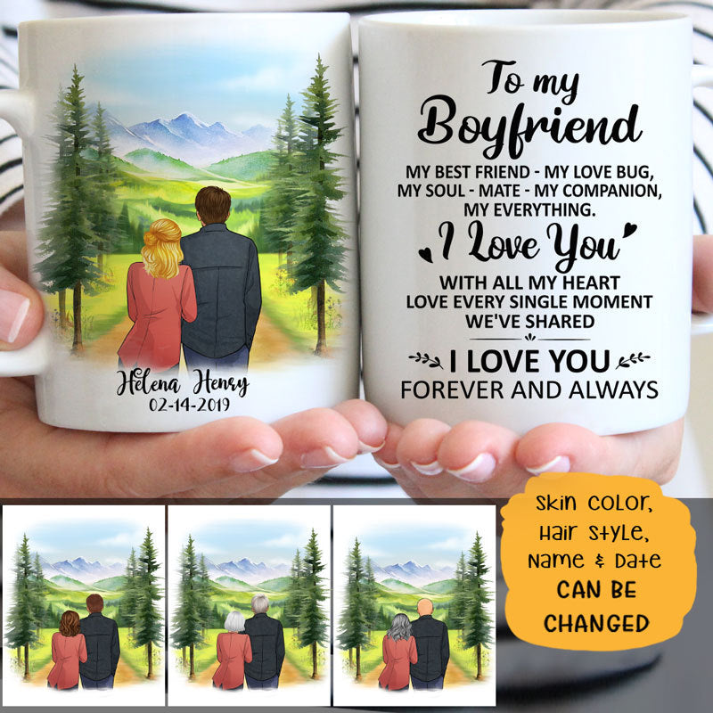 To my boyfriend My best friend My love bug mountain customized mug, personalized Valentine's Day gift for him