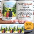 To my husband I wish I could turn back the clock mountain customized mug, personalized Valentine's Day gift for him