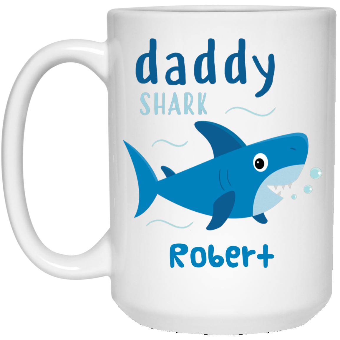 Daddy Shark Personalized Mug, Custom Name Gift for Father