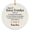 Dear Bonus Grandpa Personalized Circle Ornament