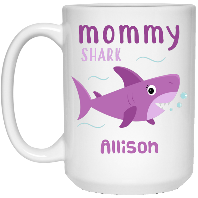 Mommy Shark Personalized Coffee Mugs