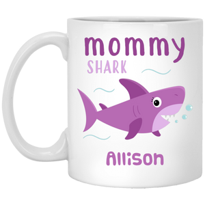 Mommy Shark Personalized Coffee Mugs