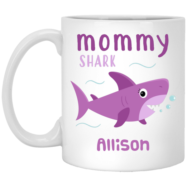Mommy Shark Personalized Coffee Mugs