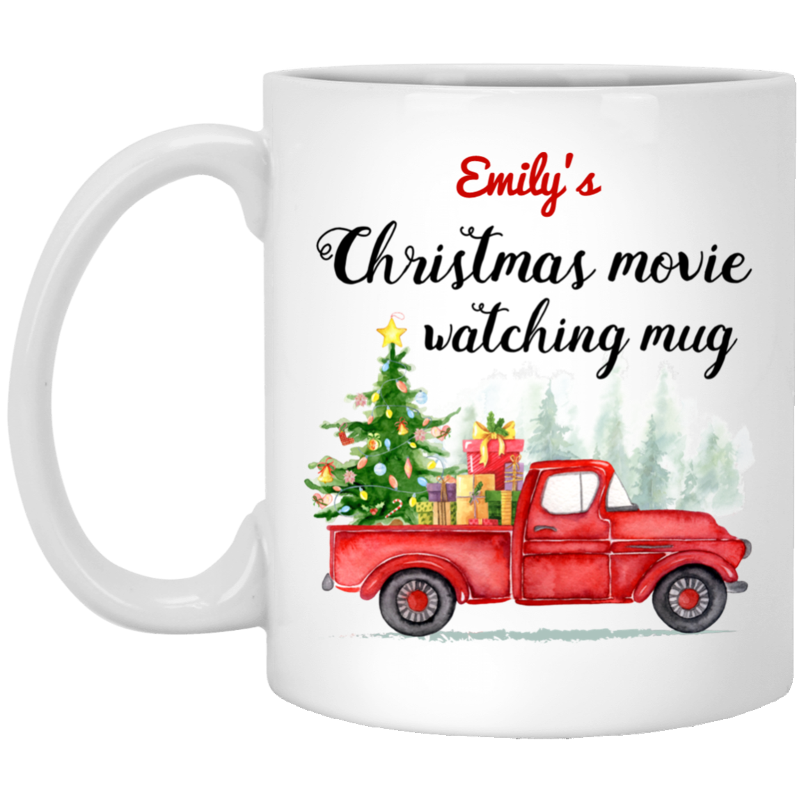 Christmas Movie Watching Personalized Coffee Mugs