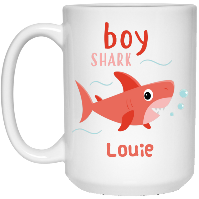 Boy Shark Personalized Coffee Mugs