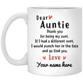 Dear Auntie Thank You Personalized Coffee Mugs