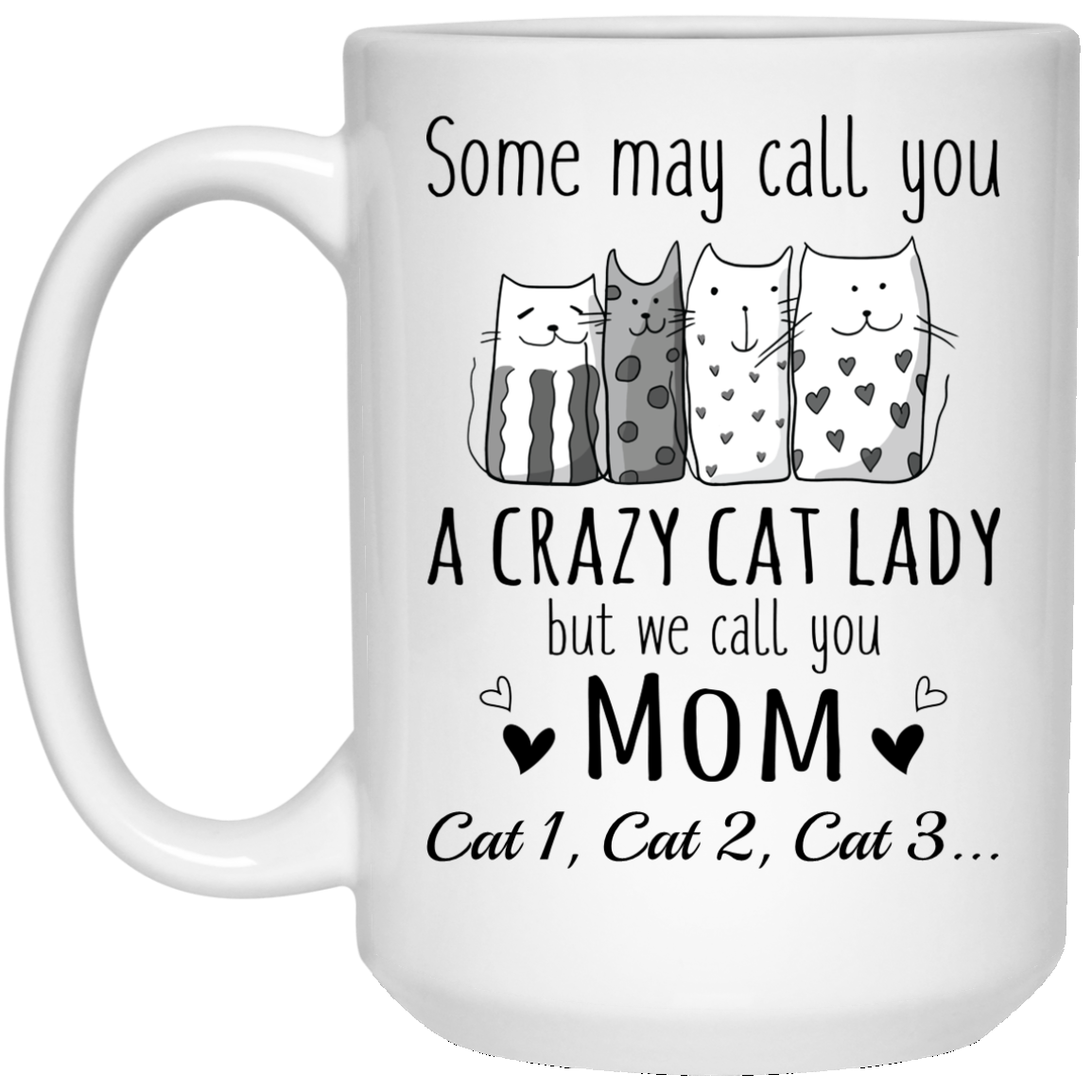Crazy Cat Mom Personalized Coffee Mugs