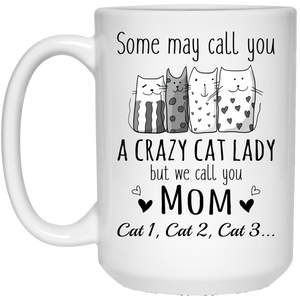 Crazy Cat Mom Personalized Coffee Mugs