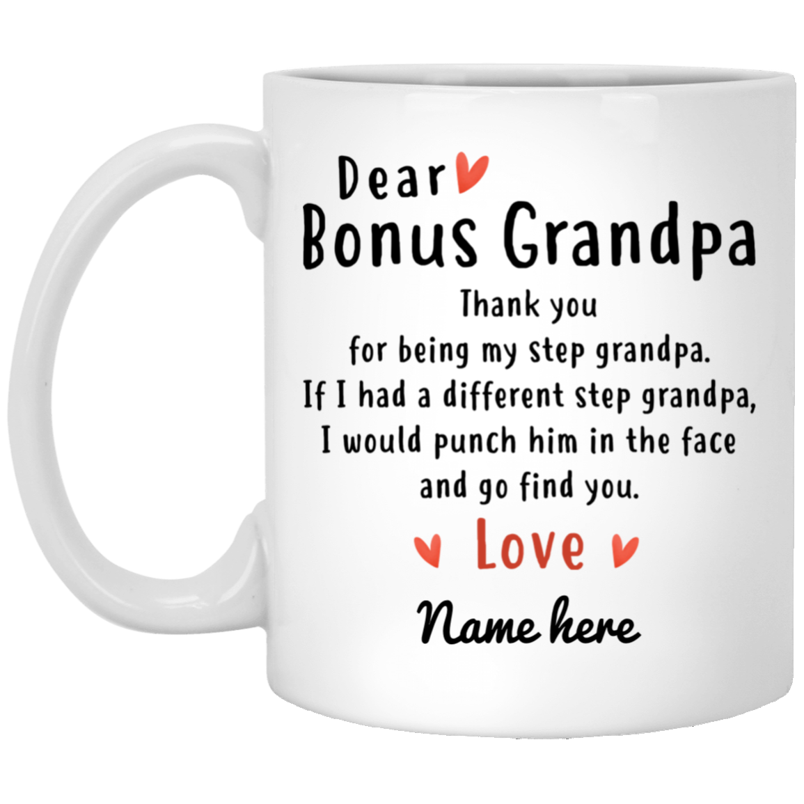 Dear Bonus Grandpa Personalized Coffee Mugs