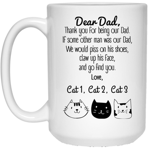Dear Cat Dad Thank You Personalized Coffee Mugs