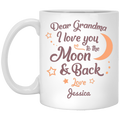 Love you to the Moon & Back Grandma Personalized Coffee Mugs