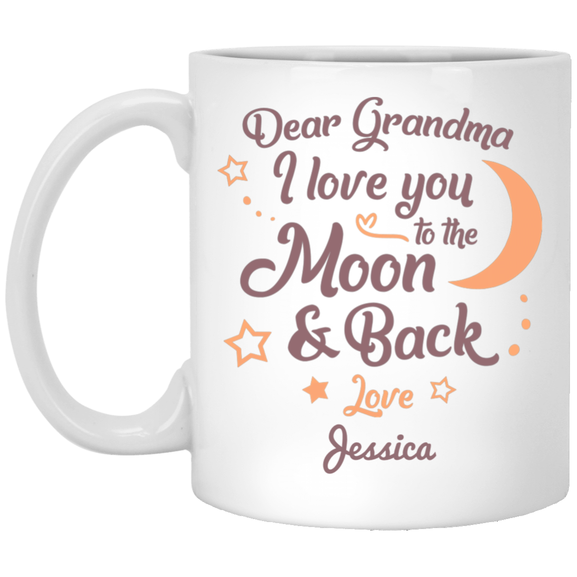 Love you to the Moon &amp; Back Grandma Personalized Coffee Mugs