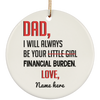 Financial Burden Personalized Circle Ornament