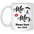 Mr and Mrs Couple Personalized Coffee Mugs
