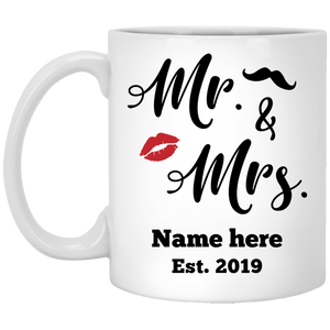 Mr and Mrs Couple Personalized Coffee Mugs