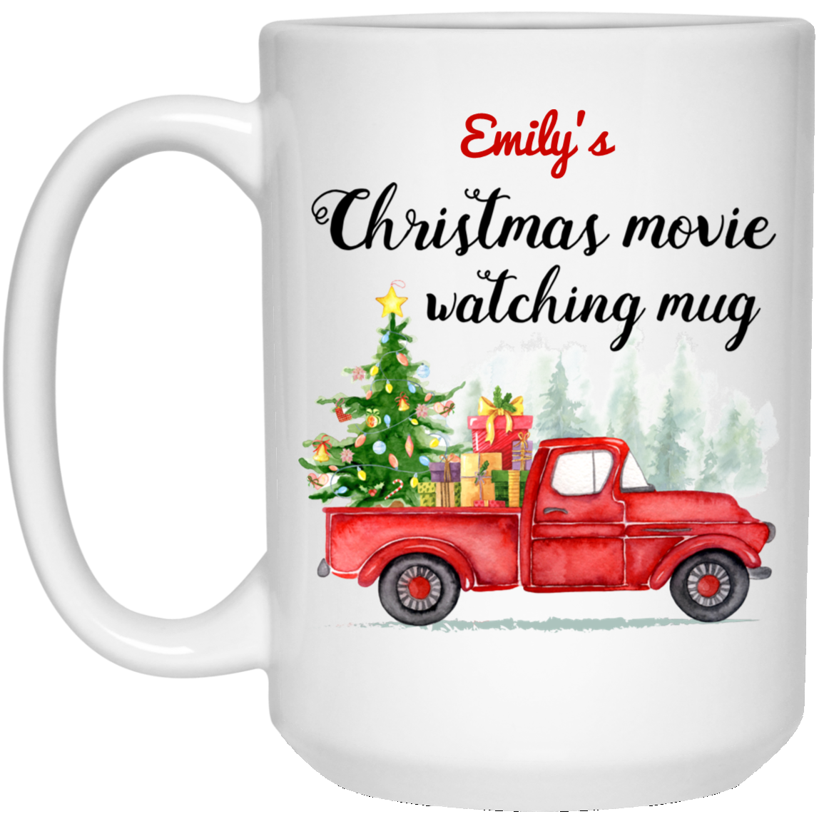Christmas Movie Watching Personalized Coffee Mugs