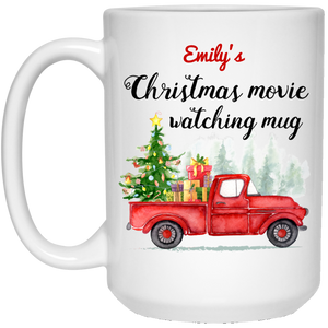 Christmas Movie Watching Personalized Coffee Mugs