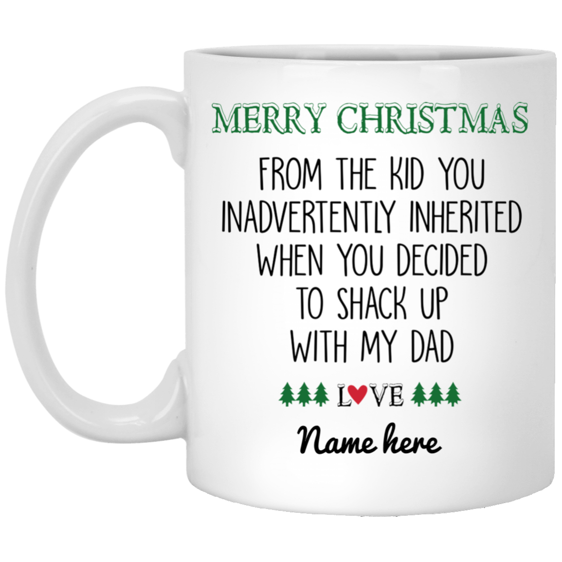 Merry Christmas Step Mom Inherited Kid Personalized Coffee Mugs