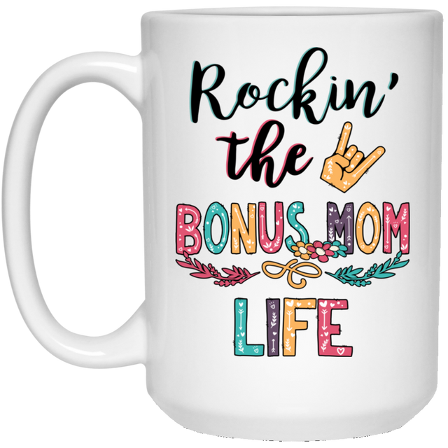 Rockin' Bonus Mom Life Coffee Mugs