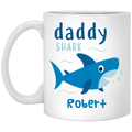 Daddy Shark Personalized Mug, Custom Name Gift for Father
