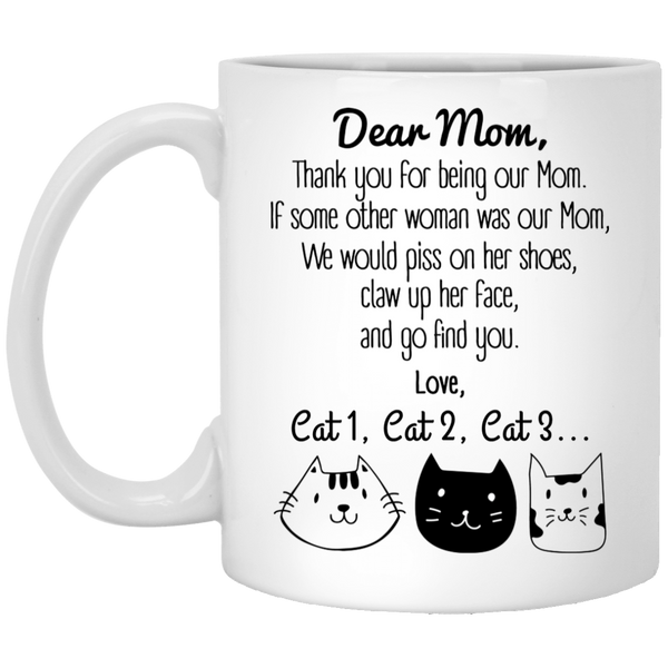 Dear Cat Mom Thank You Personalized Coffee Mugs