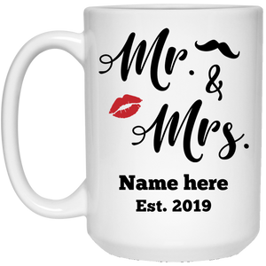 Mr and Mrs Couple Personalized Coffee Mugs