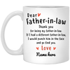 Dear Father-in-law Thank You Personalized Coffee Mugs