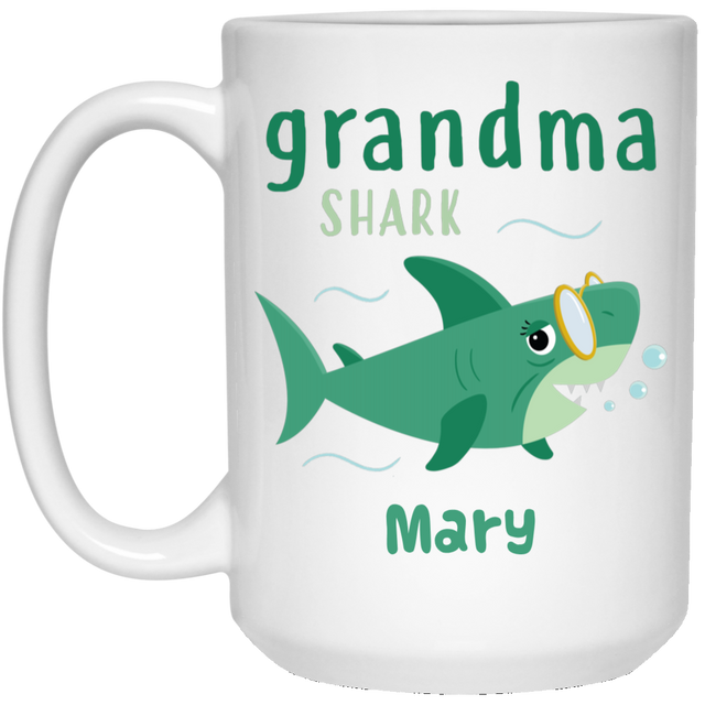 Grandma Shark Personalized Coffee Mugs