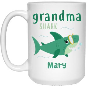 Grandma Shark Personalized Coffee Mugs
