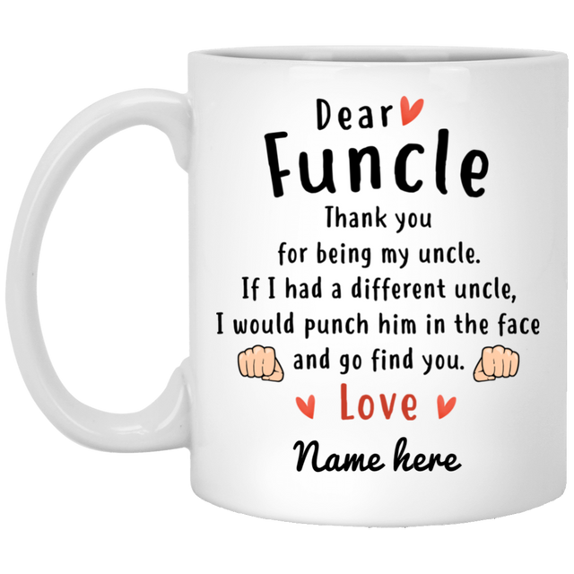 Dear Funcle Thank You Personalized Coffee Mugs