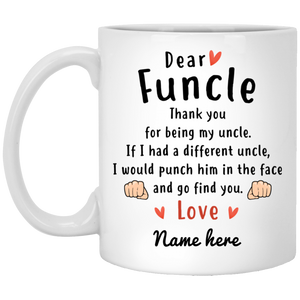 Dear Funcle Thank You Personalized Coffee Mugs