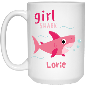 Girl Shark Personalized Coffee Mugs