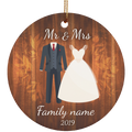 Mr and Mrs Circle Ornament