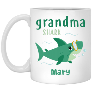 Grandma Shark Personalized Coffee Mugs
