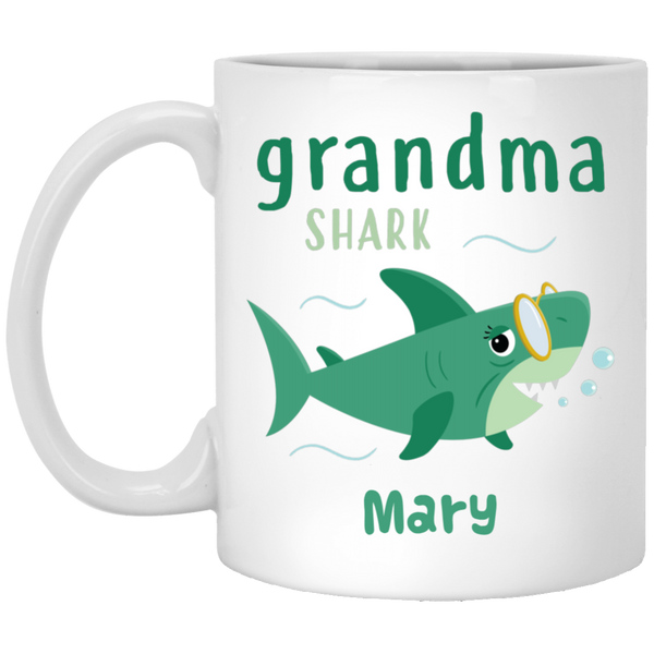 Grandma Shark Personalized Coffee Mugs