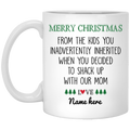 Merry Christmas from Inherited Kids Personalized Mug, Custom Gift for Step Dad, Step Father's Gift