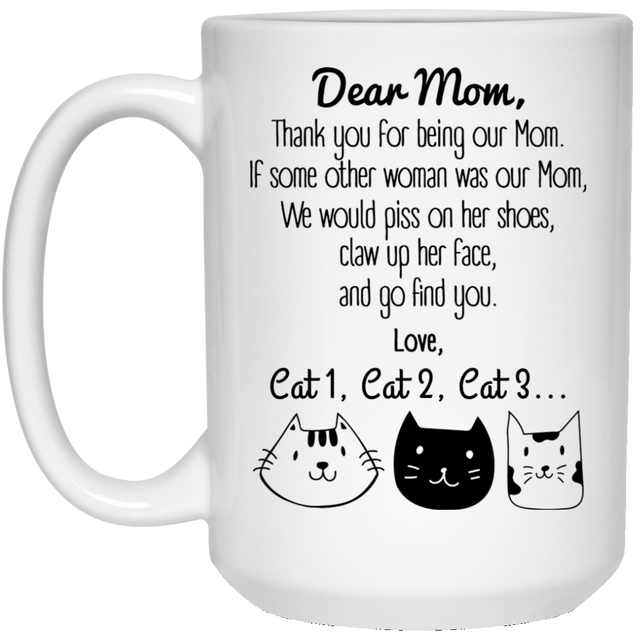 Dear Cat Mom Thank You Personalized Coffee Mugs