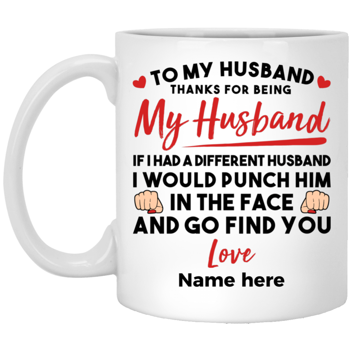 Thank you for being my husband Personalized Coffee Mugs