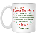 Bonus Grandma Christmas Personalized Coffee Mugs