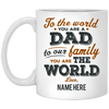 Dad You Are The World Personalized Mug, Custom name gift for Father