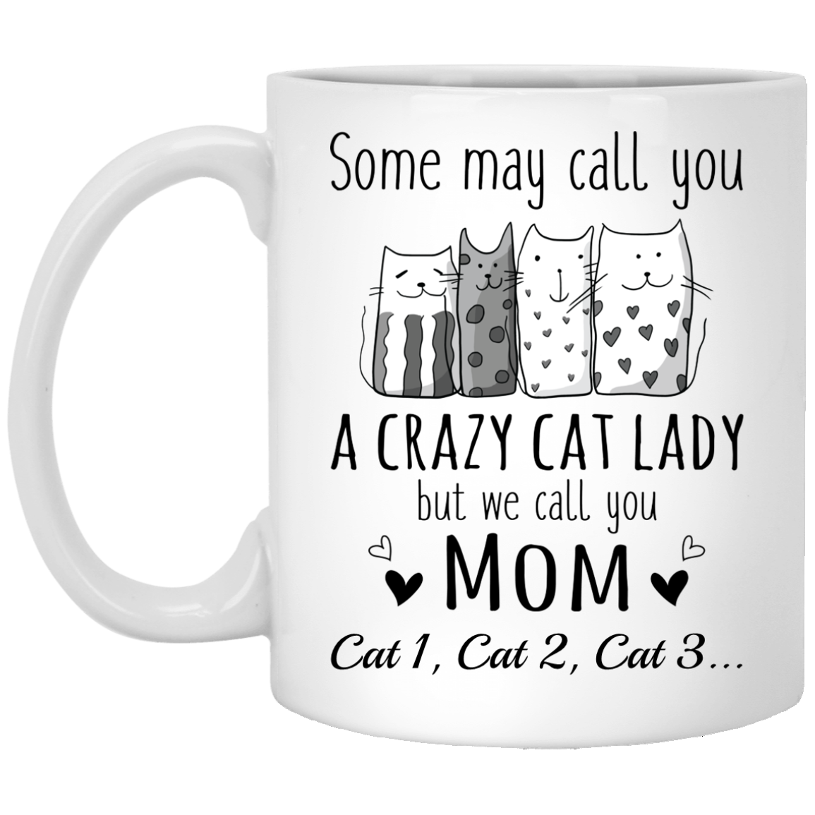 Crazy Cat Mom Personalized Coffee Mugs