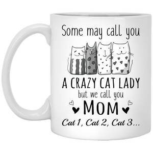 Crazy Cat Mom Personalized Coffee Mugs