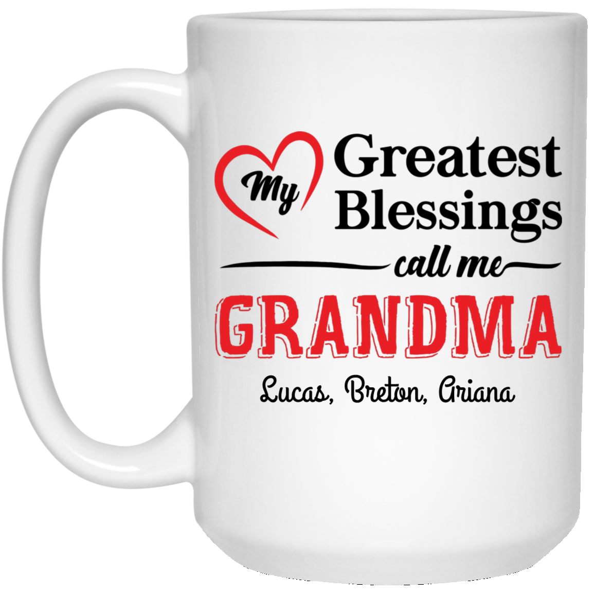 Greatest Blessing Call Me Grandma Personalized Coffee Mugs