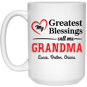 Greatest Blessing Call Me Grandma Personalized Coffee Mugs