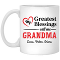 Greatest Blessing Call Me Grandma Personalized Coffee Mugs