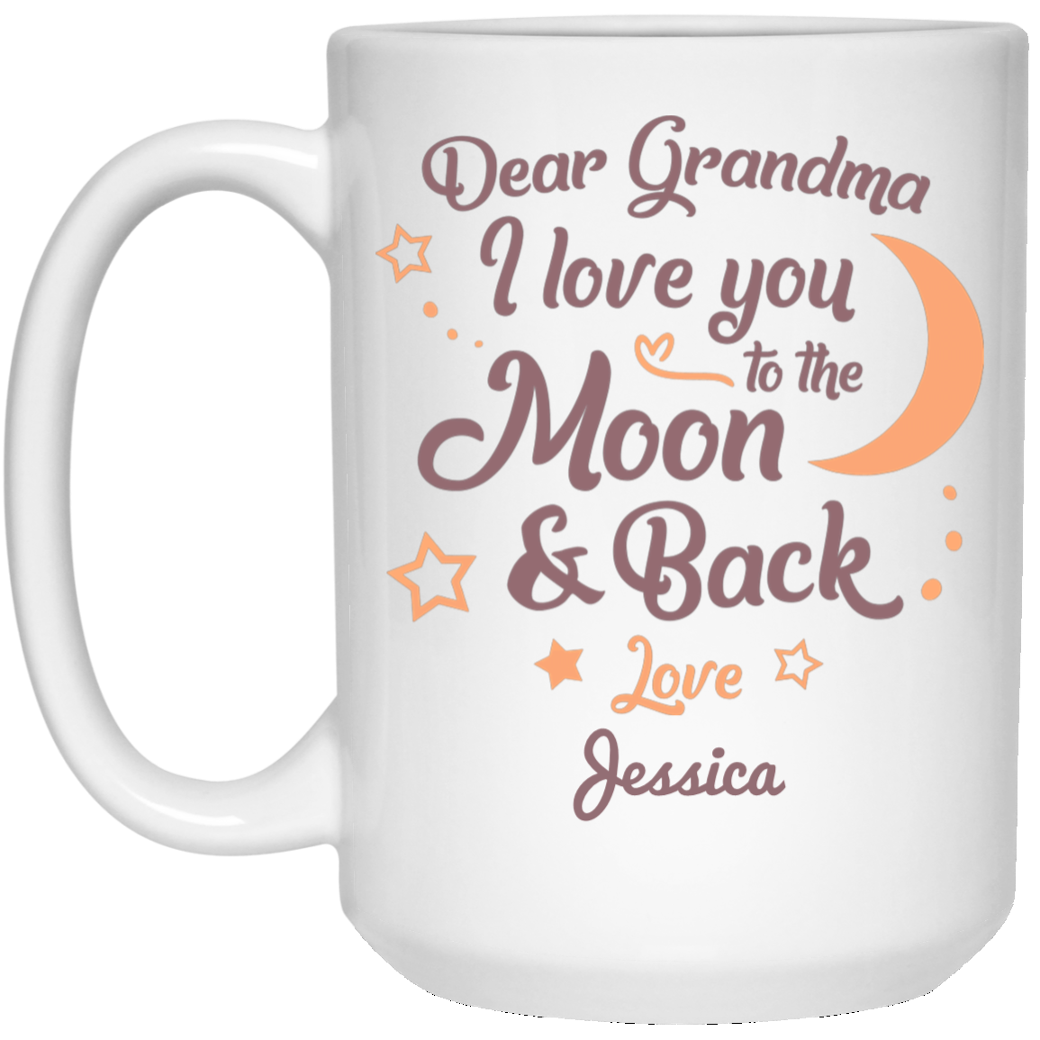 Love you to the Moon &amp; Back Grandma Personalized Coffee Mugs