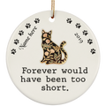 Forever Too Short Cat Personalized Circle Ornament