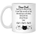 Dear Cat Dad Thank You Personalized Coffee Mugs
